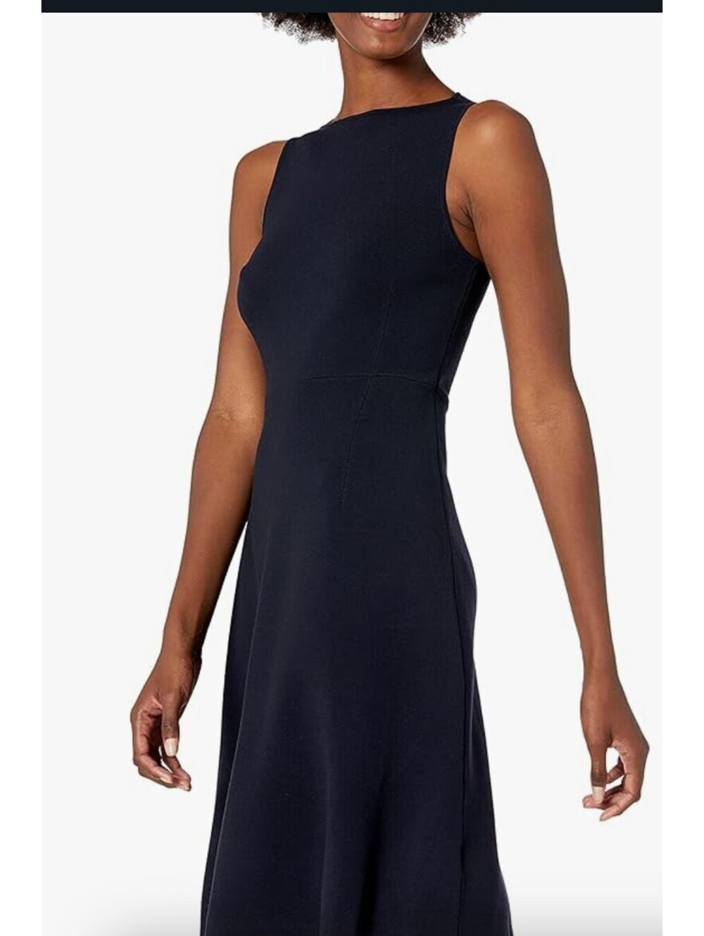 Lark & Ro Sleeveless Ballet Neck Fit and Flare Sweater Dress
